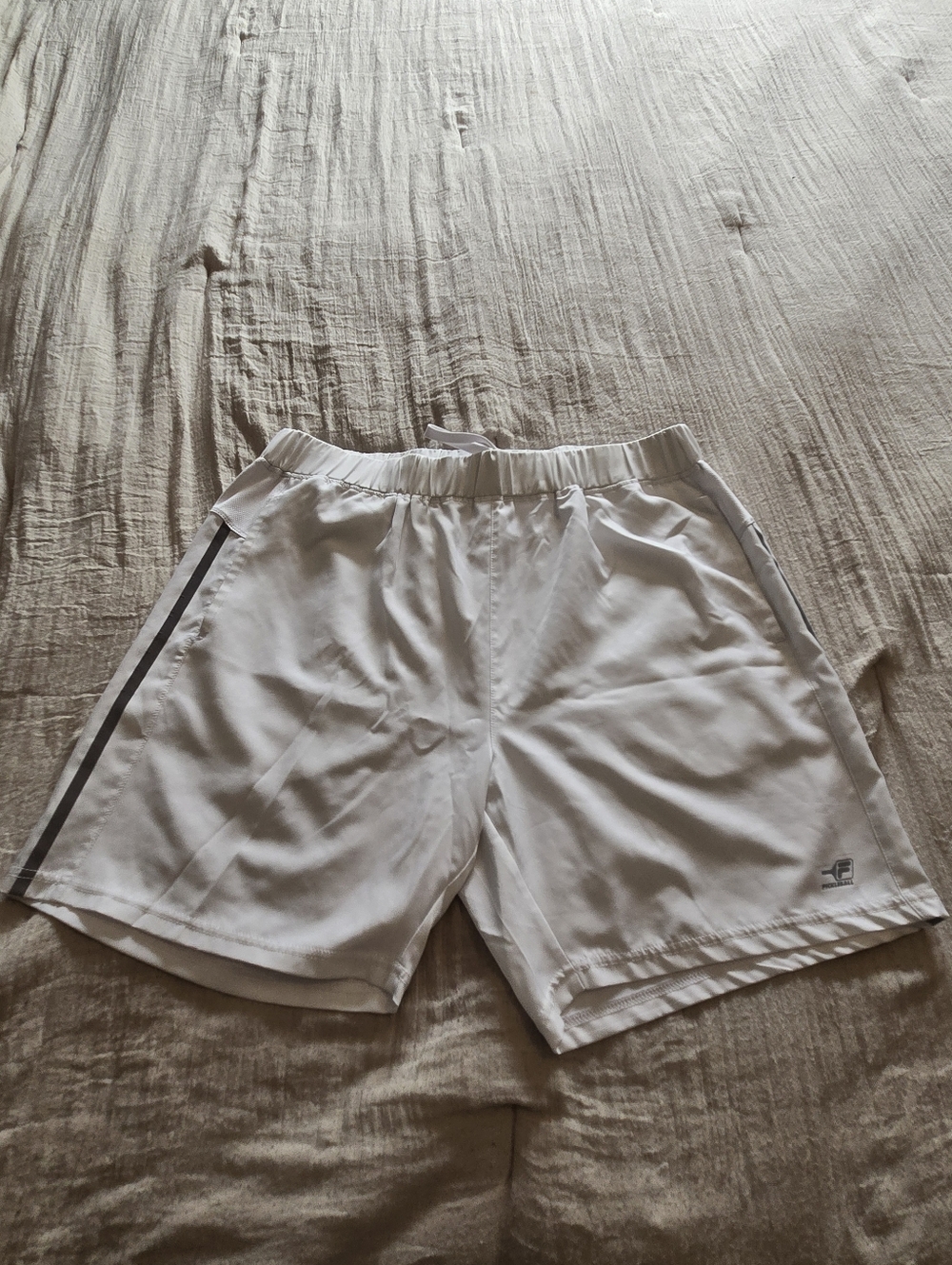 Fila White Tennis/ Pickle Ball Shorts with Black Side Stripe